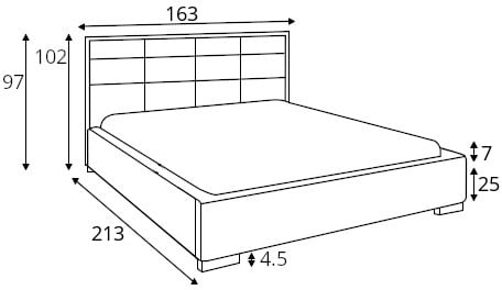 Čalouněná postel s plynovými písty a úložným prostorem do ložnice - kontinentální verze Pomoza 160