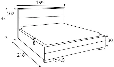Čalouněná postel bez úložného prostoru do ložnice Sozontii 140