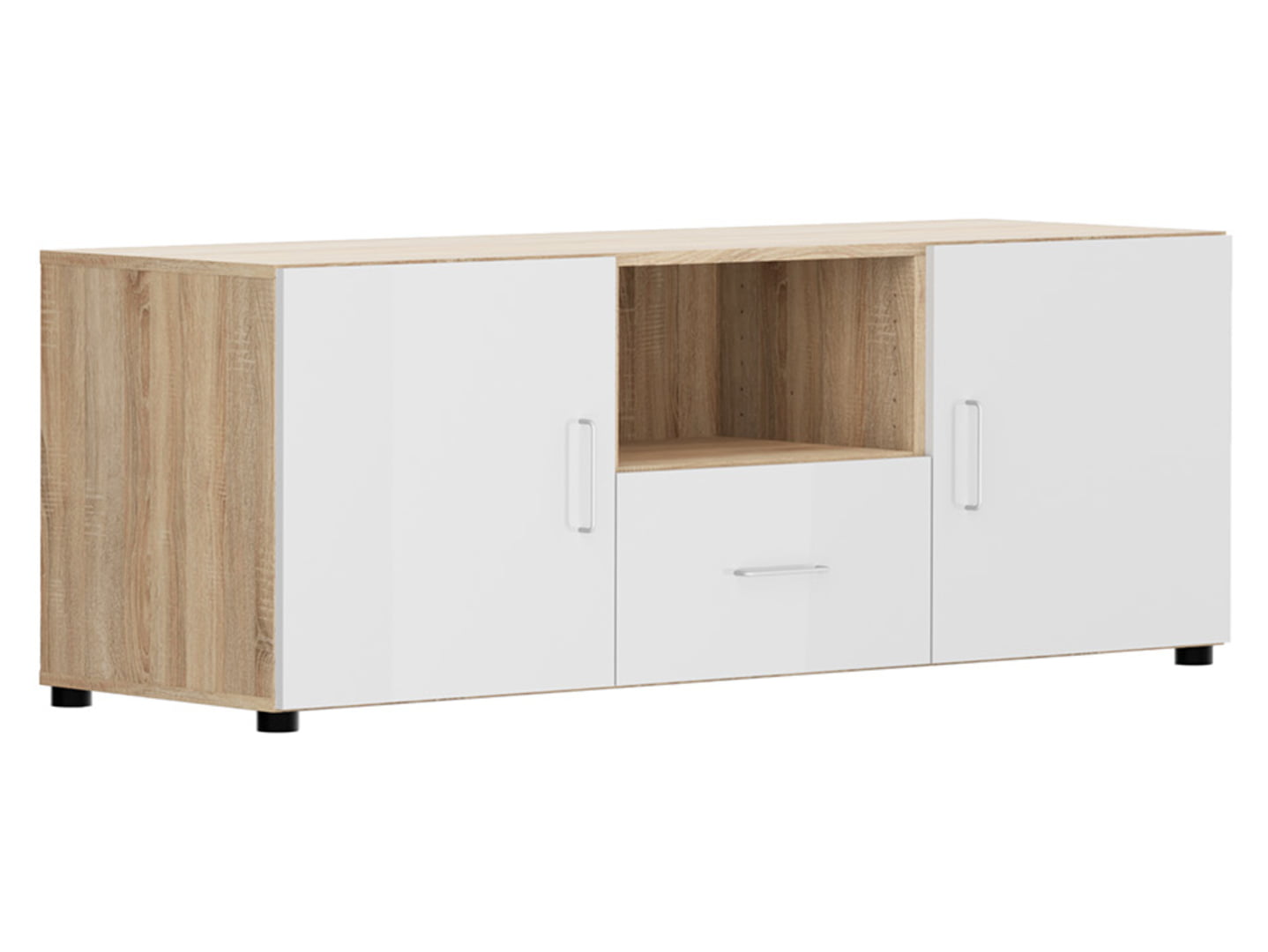 

TV stolek se skříňkami a zásuvkou do obývacího pokoje Modeo - Black Red White - BRW