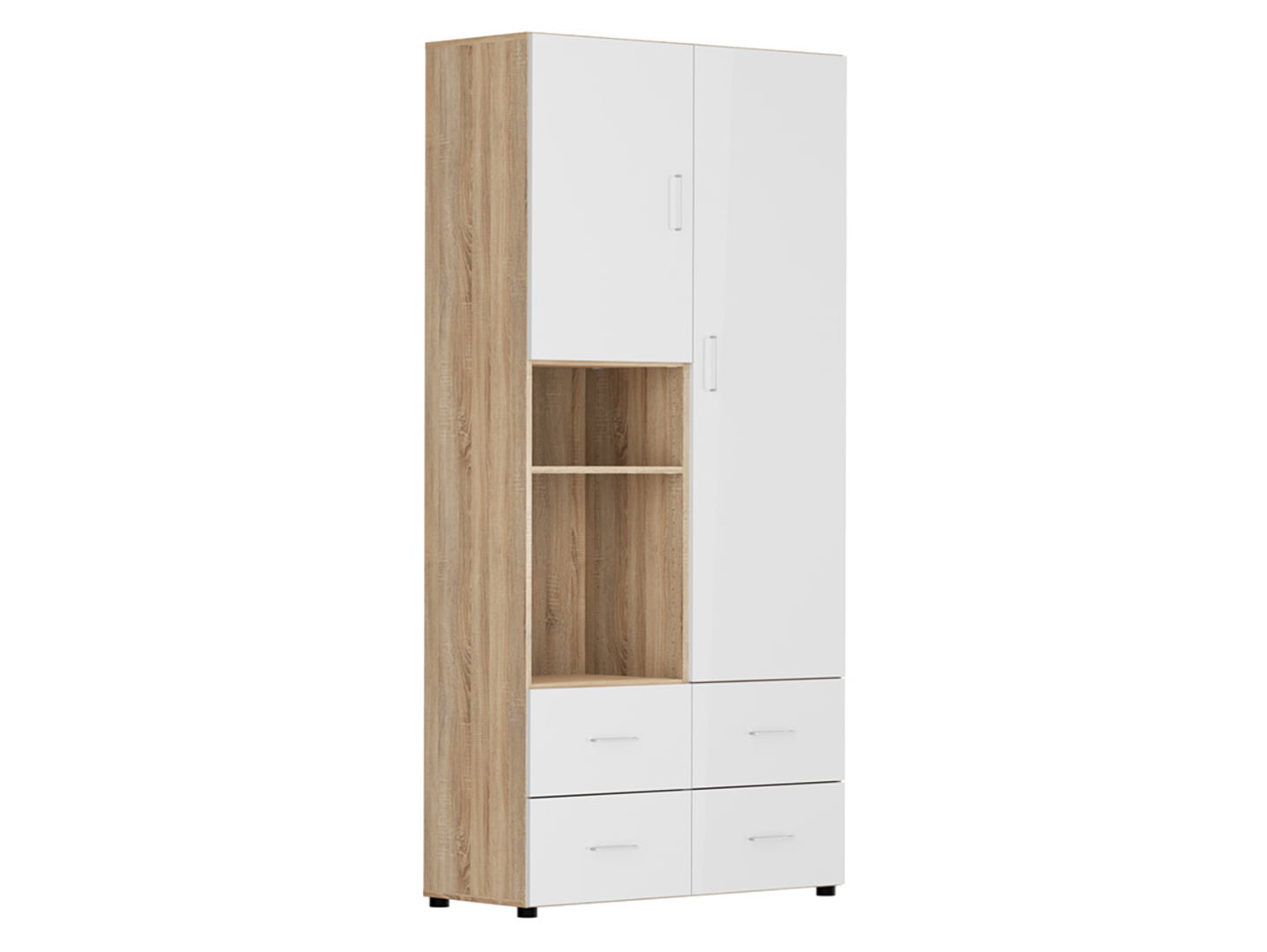 

Prostorný regál do obývacího pokoje nebo ložnice Modeo - Black Red White - BRW