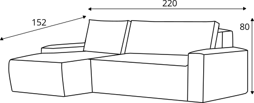 Rohová sedací souprava Softi levá s rozkladem se sklopnými zády a úložným prostorem