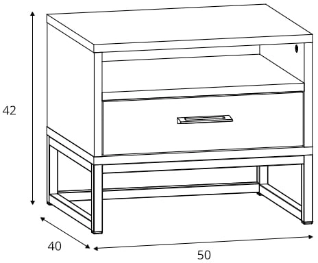 Praktický noční stolek se zásuvkou a výklenkem pod deskou do ložnice Ramla