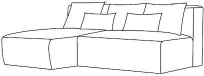 Rohová sedací souprava Igo levá s rozkladem typu DL a úložným prostorem