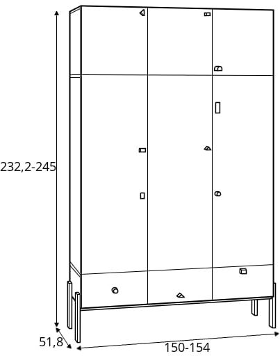 Vysoká šatní skříň s moduly do dětského pokoje Cube