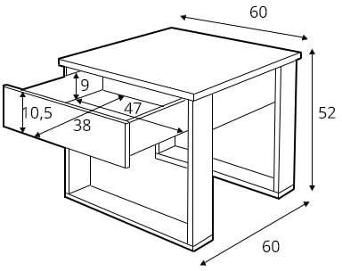 Konferenční stolek Nea čtverec do obývacího pokoje dub wotan