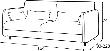 Pohovka 140 cm k vyklápěcí posteli BC-01 - tk. grafitová