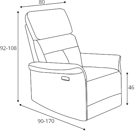 Fotel Semir z funkcją relaksu elektrycznego i gniazdem USB popielaty