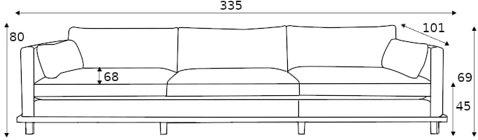 Sofa 4.5-osobowa Blossom w kolorze brązowym