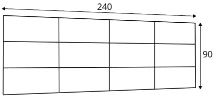 Sada čalouněných panelů Quadratta 240x90 cm