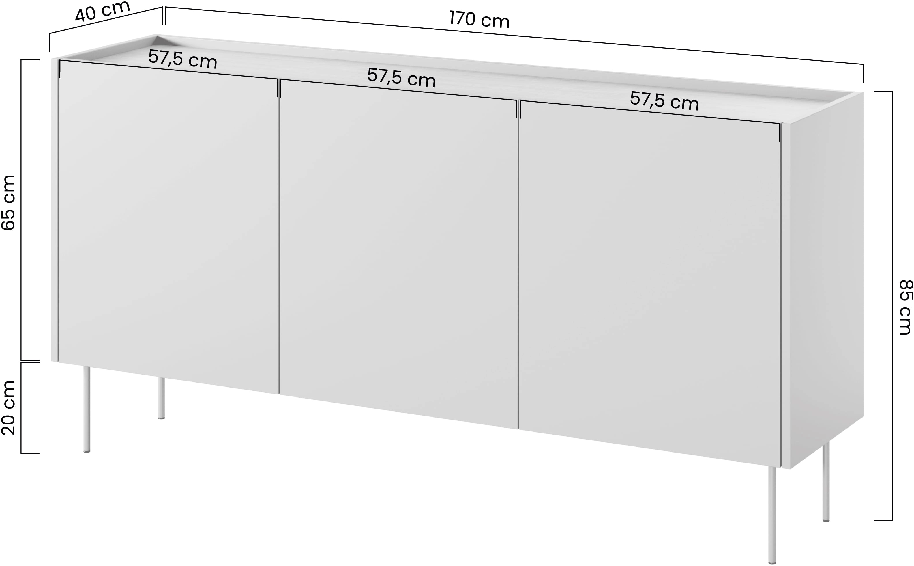 Komoda Desin 170 cm se čtyřmi šuplíky