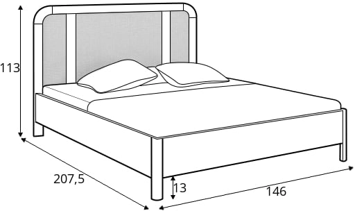 Łóżko drewniane dębowe Harmark 140