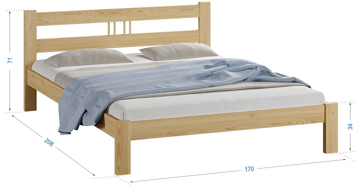 Łóżko drewniane sosnowe Nikola 160x200 na nóżkach