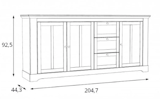 Pojemna komoda z drzwiami oraz szufladami do salonu Iloppa