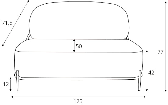 Sofa 2-osobowa Polla szara