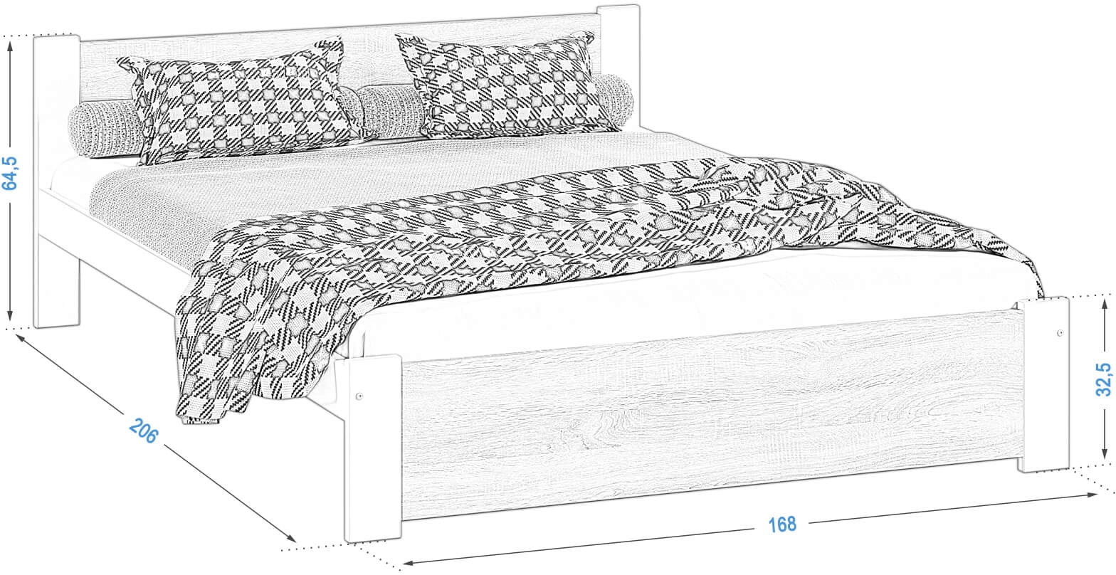 Łóżko drewniane sosnowe DMD3 160x200