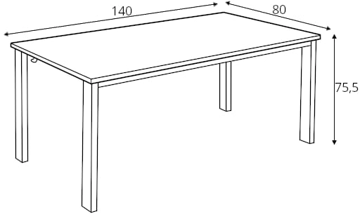 Stůl Rozalio 140x80