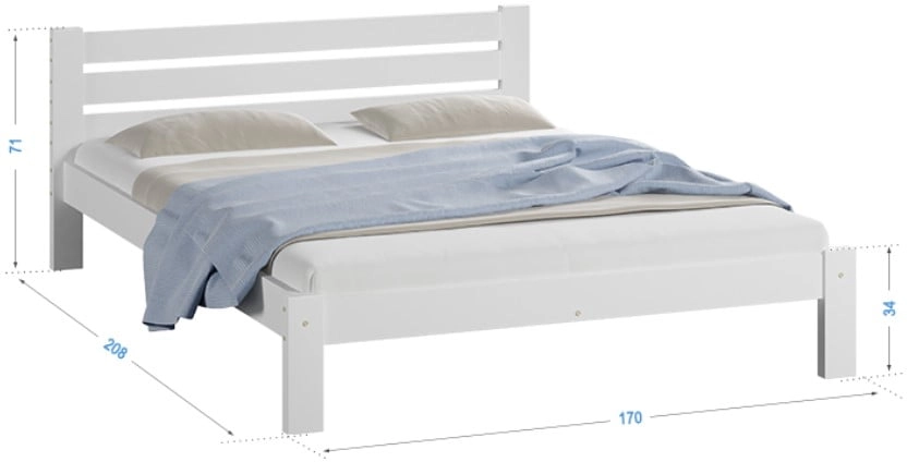 Borovicová dřevěná postel Azja 160x200