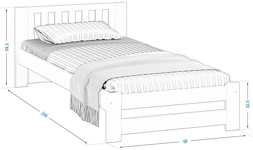 Łóżko drewniane sosnowe DMD11 90x200