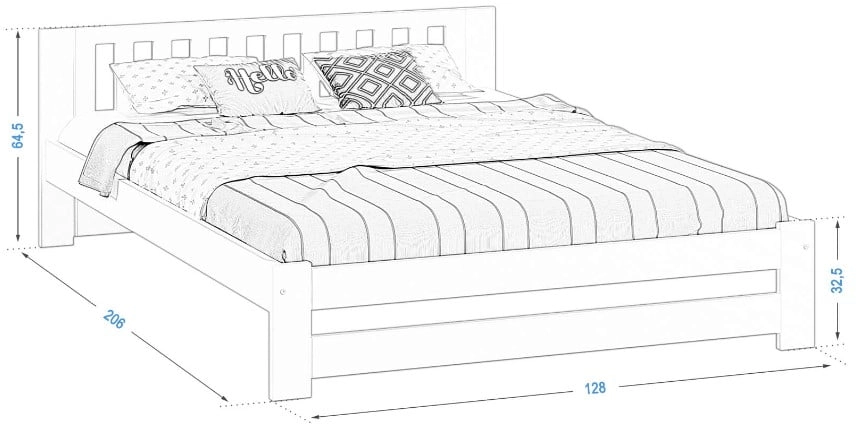 Łóżko drewniane sosnowe DMD11 120x200