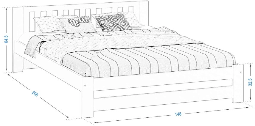 Łóżko drewniane sosnowe DMD11 140x200