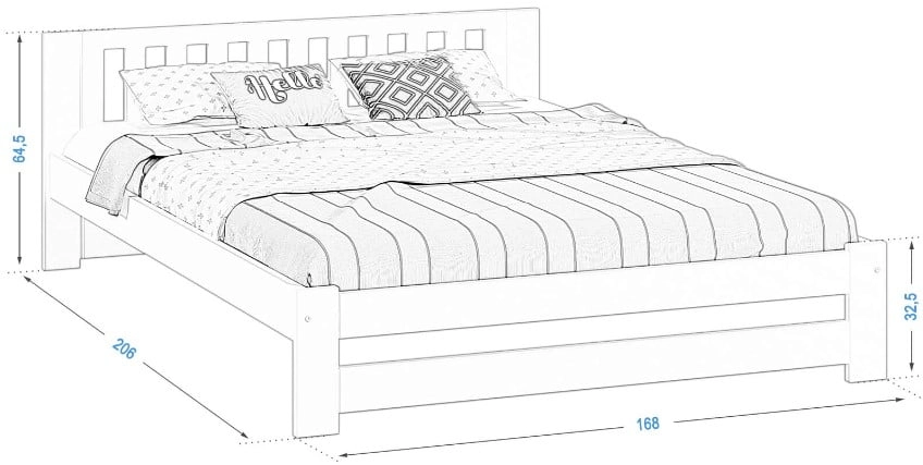 Łóżko drewniane sosnowe DMD11 160x200
