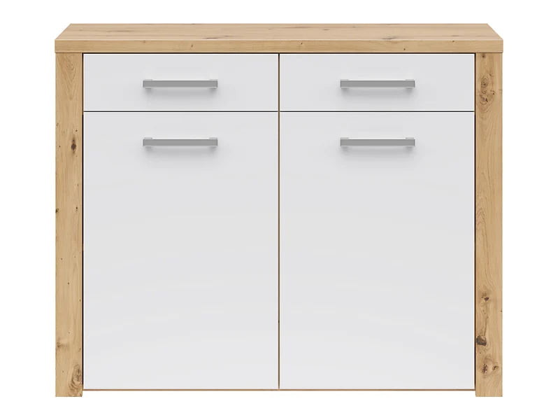 

Komoda Brandon 110 cm se 2 dvířky a zásuvkami - Black Red White - BRW