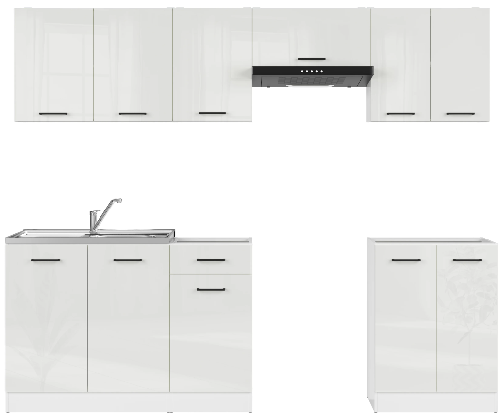 

Praktická a prostorná kuchyňská linka 240 Junona - Black Red White - BRW