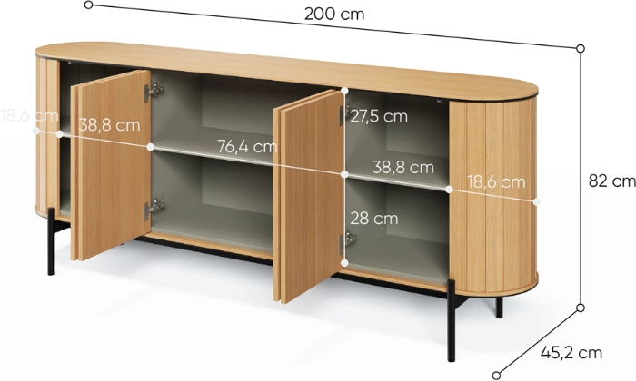 Komoda czterodrzwiowa Rotto 200