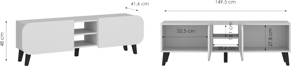 TV stolek s otevřenou přihrádkou Smooth Edge
