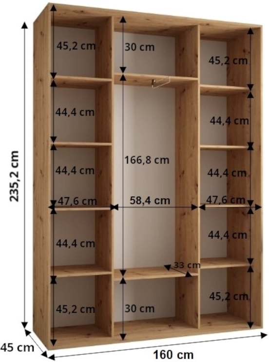 Szafa przesuwna Davos 2 160 45 cm głębokości