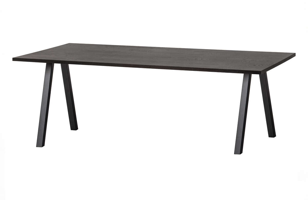 Dubový stůl Tablo 220x90 s nohami ve tvaru V, černý - Woood