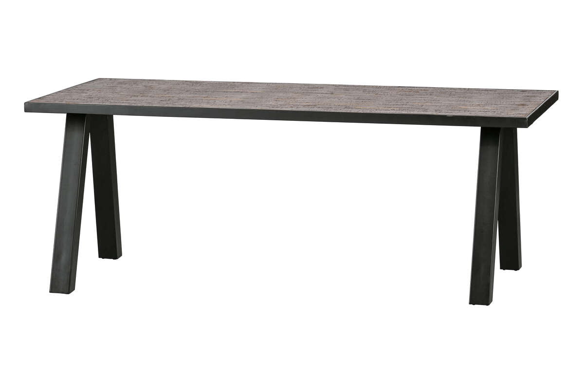 Stůl z týkového dřeva Tablo 220x90 s nohami ve tvaru V - Woood