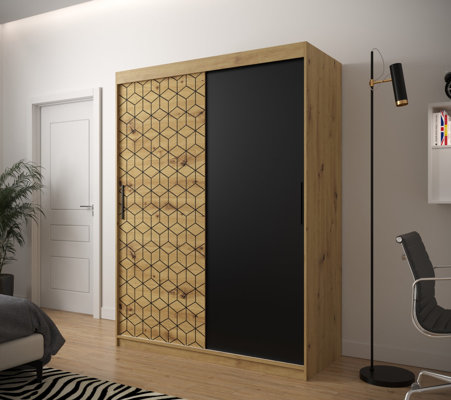 

Skříň s posuvnými dveřmi Plaster 150 - Abiks Meble