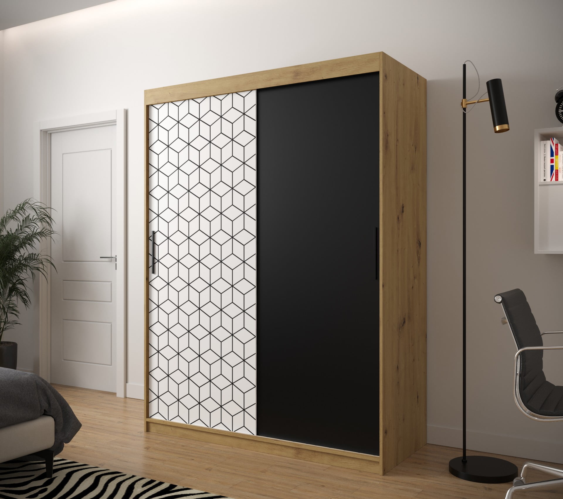 

Skříň s posuvnými dveřmi Plaster 150 - Abiks Meble