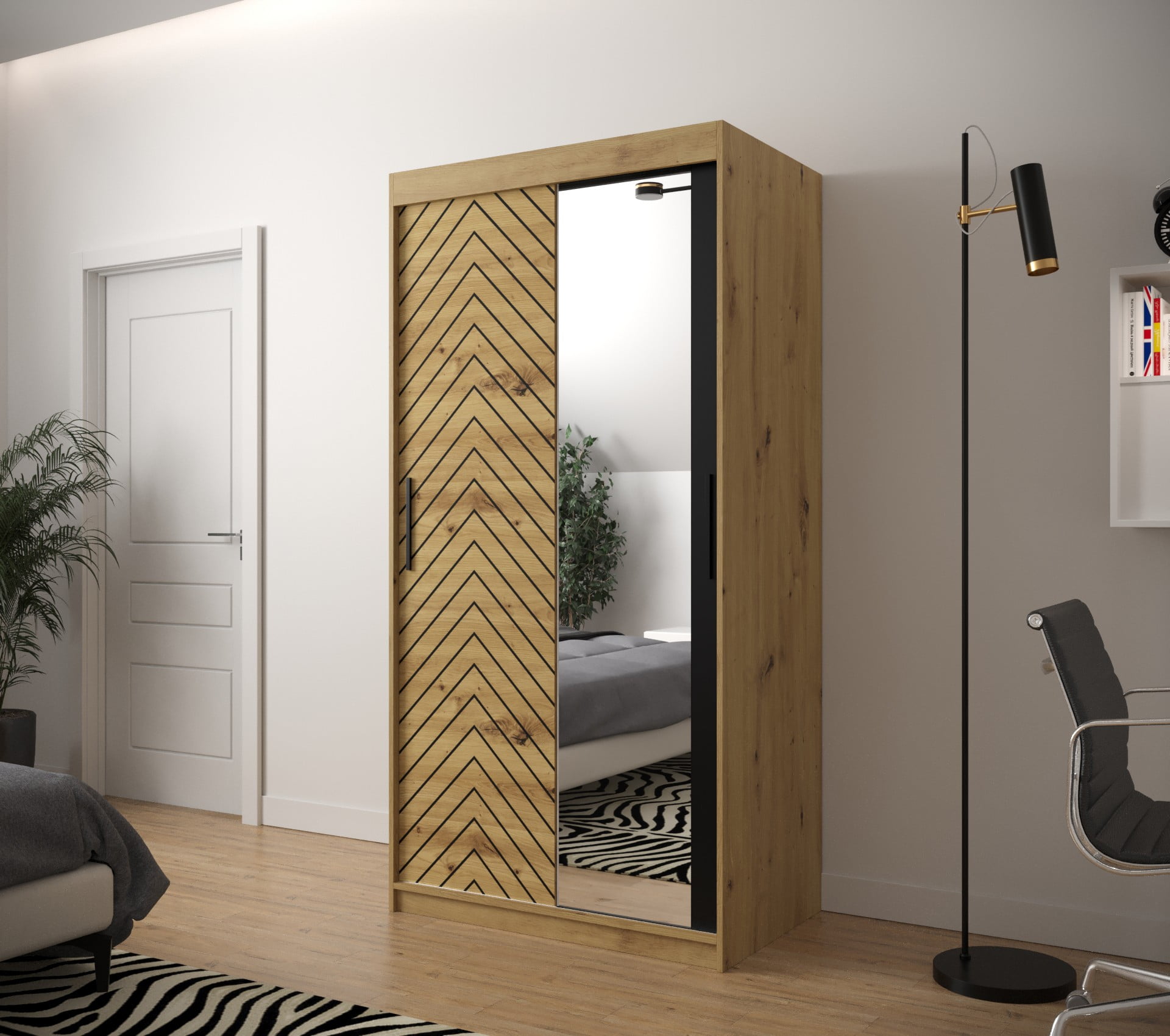 

Skříň s posuvnými dveřmi Jodełka 2 100 - Abiks Meble