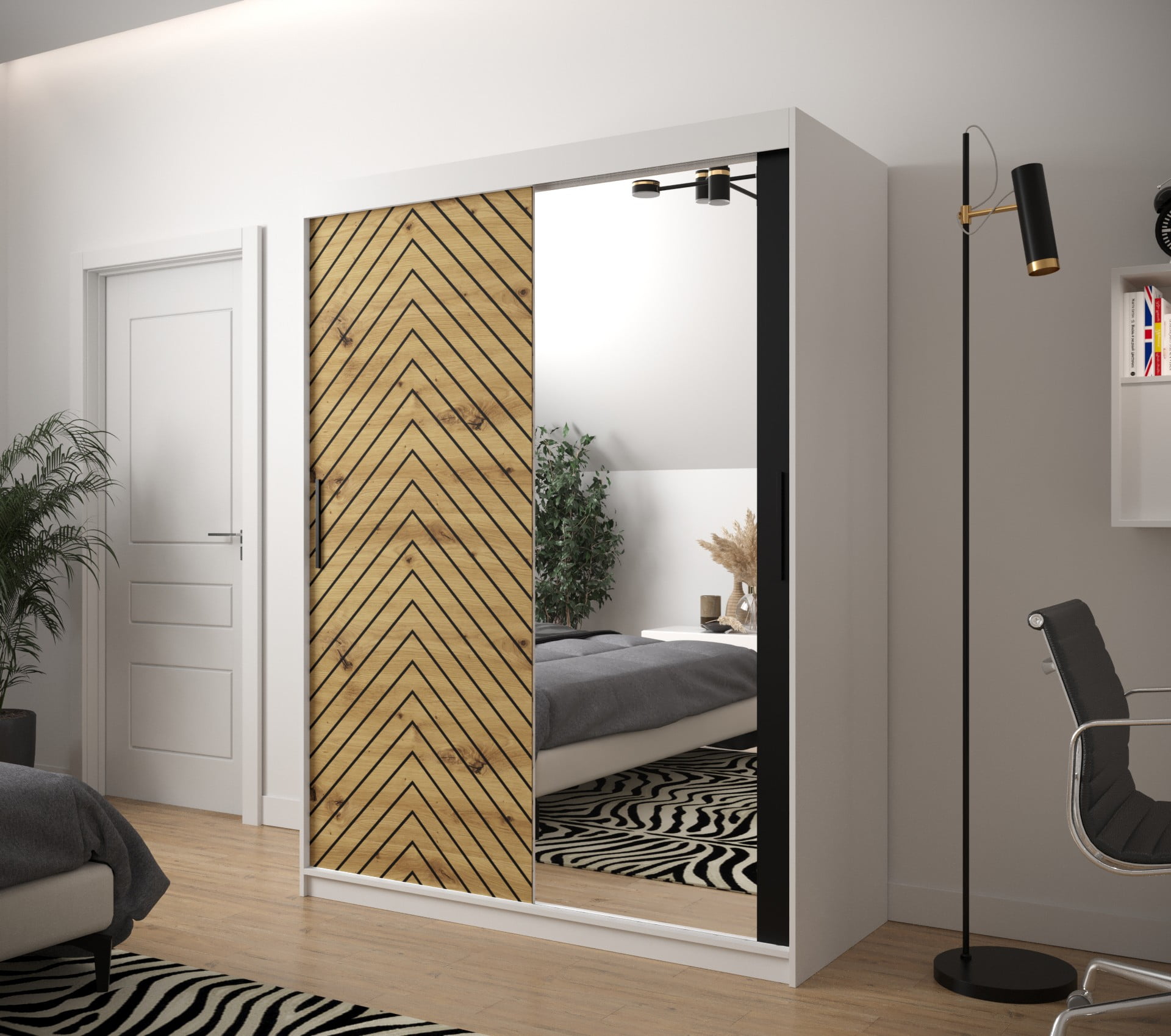 

Skříň s posuvnými dveřmi Jodełka 2 150 - Abiks Meble