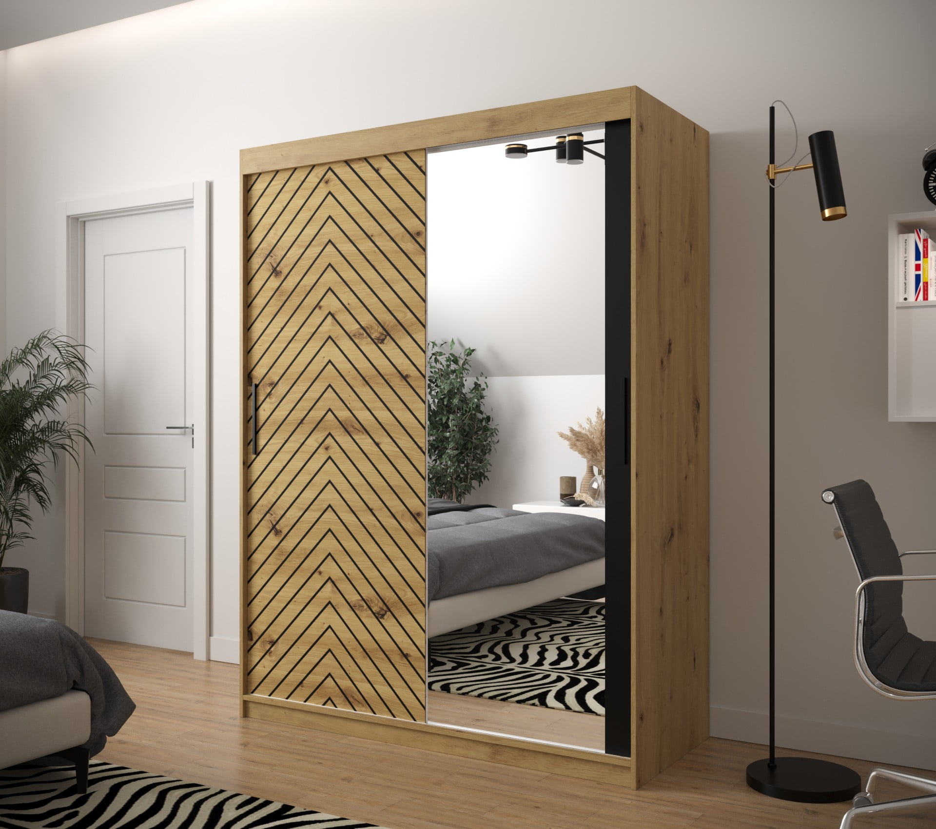

Skříň s posuvnými dveřmi Jodełka 2 150 - Abiks Meble