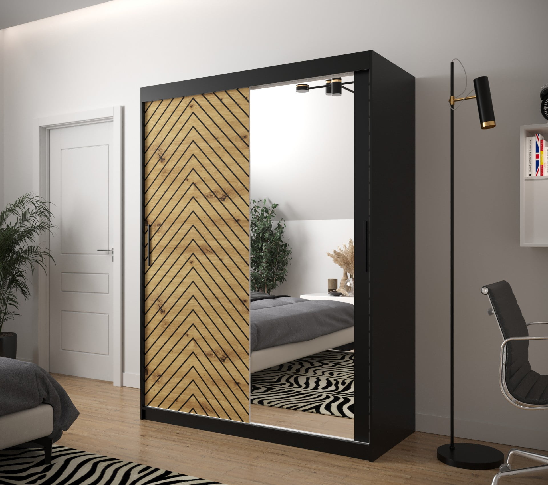 

Skříň s posuvnými dveřmi Jodełka 2 150 - Abiks Meble