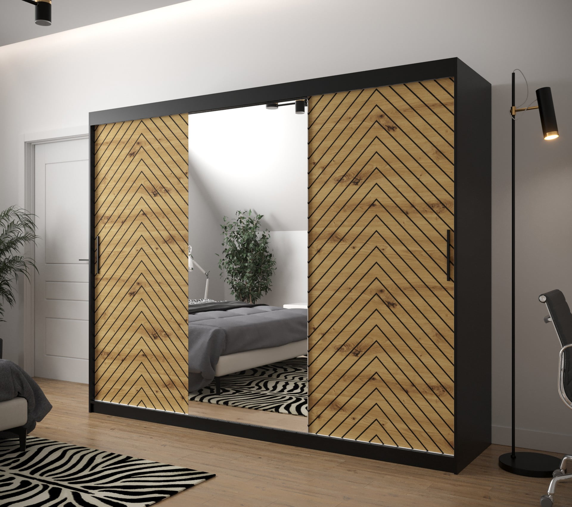 Skříň s posuvnými dveřmi Jodełka 2 250 - Abiks Meble