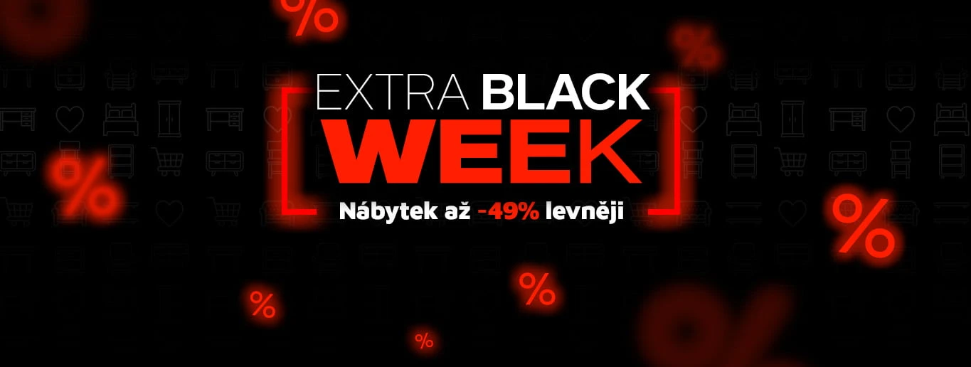 Extra Black Week Nábytek až o -49% levnější