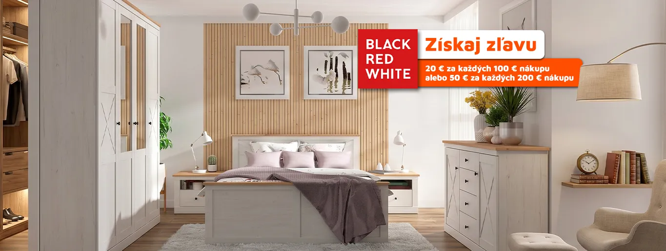 Black Red White - Získaj zľavu 20 € za každých 100 € alebo 50 € za každých 200 €
