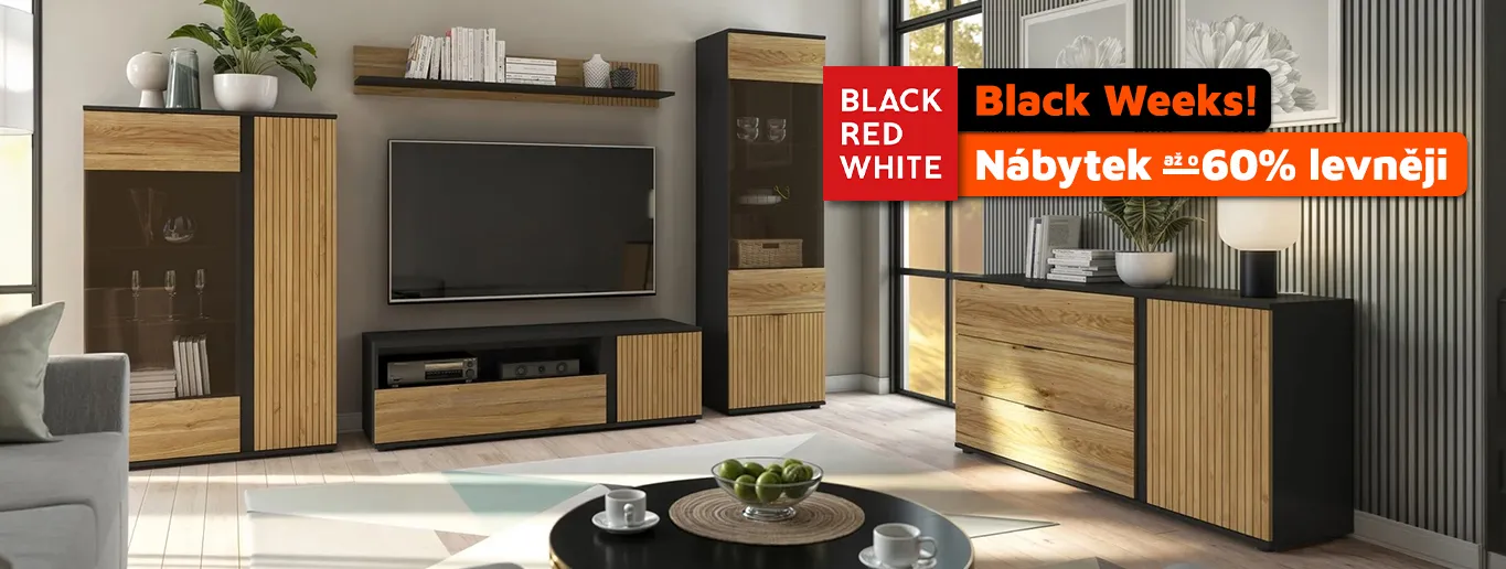 Black Weeks! Nábytek Black Red White levněji až o 60 %
