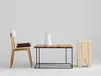 Konferenční stolek na kovových rámech 100x100 Walt Solid Wood
