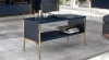 Elegantní tmavě modrý kávový stolek do obývacího pokoje Polka se zlatými nohami