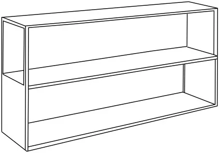 Prostorný kovový regál do obývacího pokoje Hyller Side 150x75