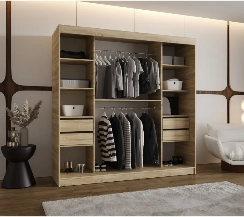 Šatní skříň s posuvnými dveřmi se zrcadlem Royal 200 cm