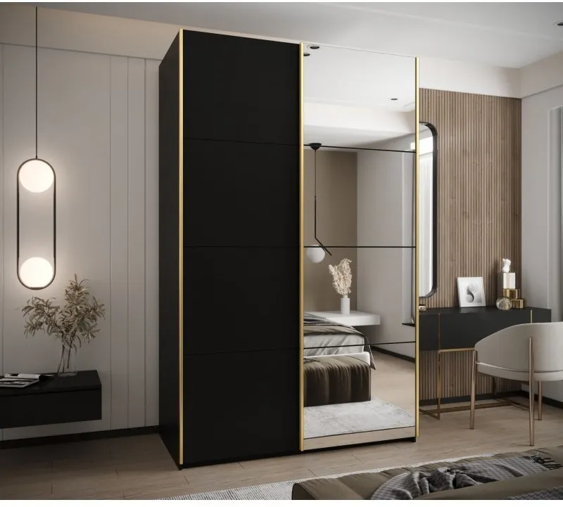 Šatní skříň s posuvnými dveřmi se zrcadlem Lux 3 160