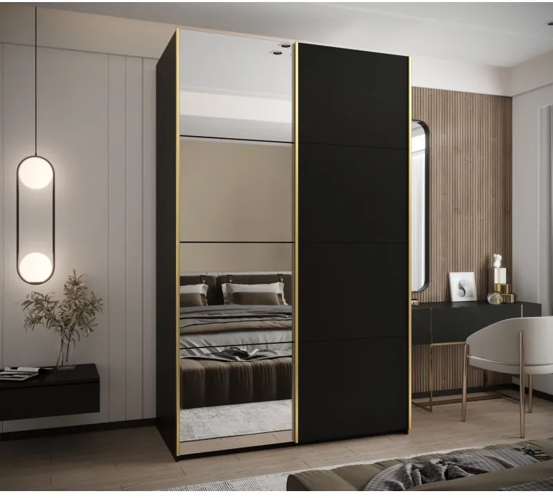 Šatní skříň s posuvnými dveřmi se zrcadlem Lux 3 160