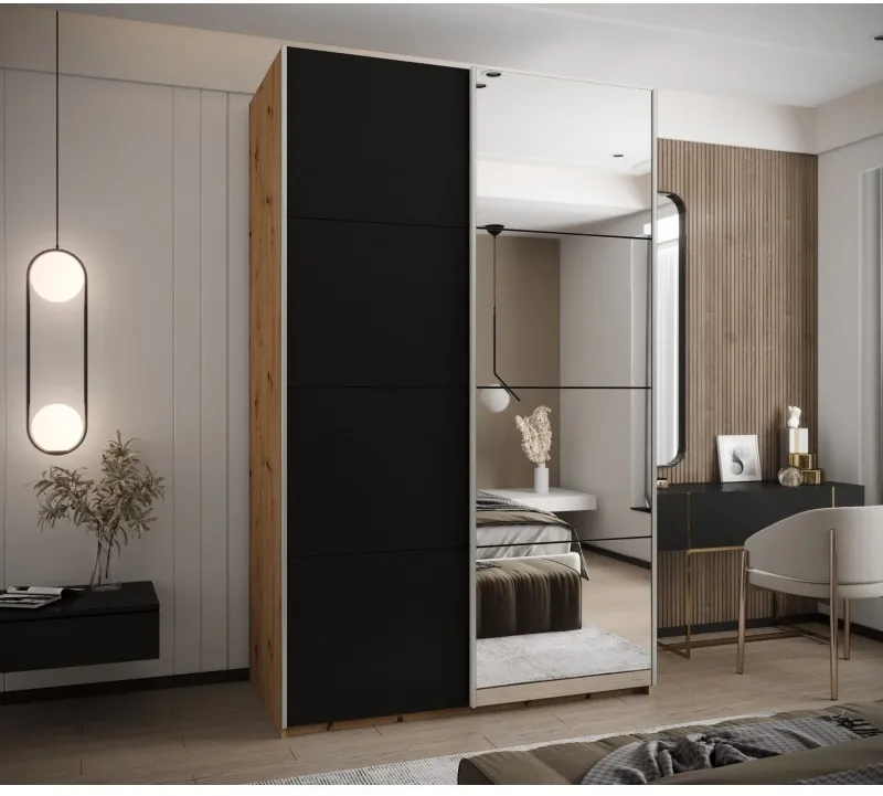 Šatní skříň s posuvnými dveřmi se zrcadlem Lux 3 160