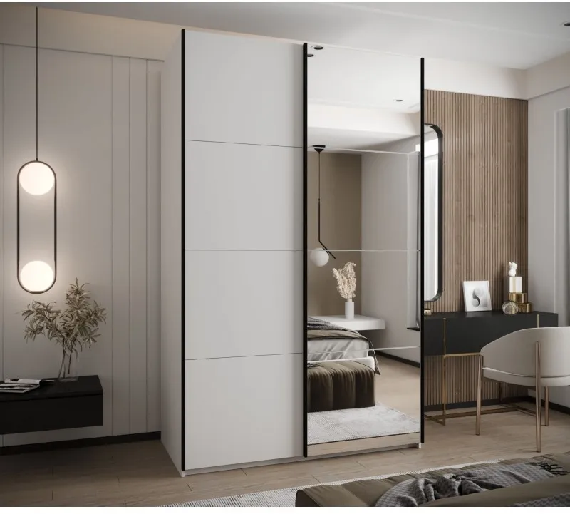 Šatní skříň s posuvnými dveřmi se zrcadlem Lux 3 160